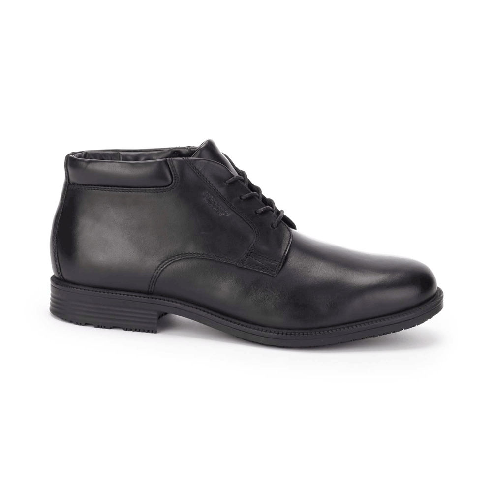 Rockport Mens Boots Black - Essential Details Waterproof Chukka - UK 670-GEMNJY
